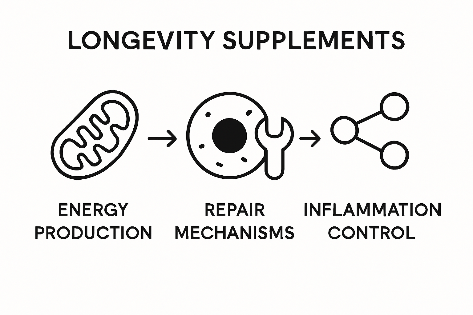 Infographic showing energy, repair, and inflammation cellular processes