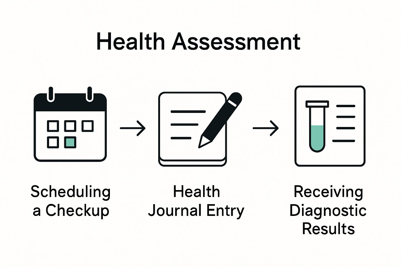 Infographic of step-by-step health assessment process