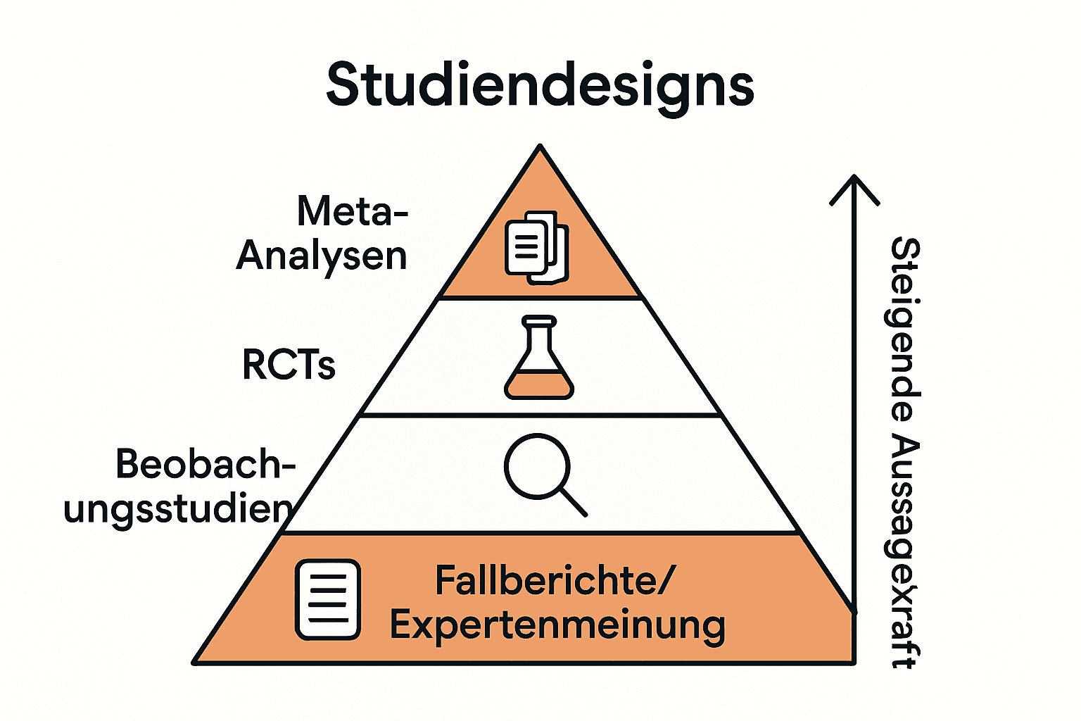 Infografik Evidenzpyramide Studiendesigns Supplements