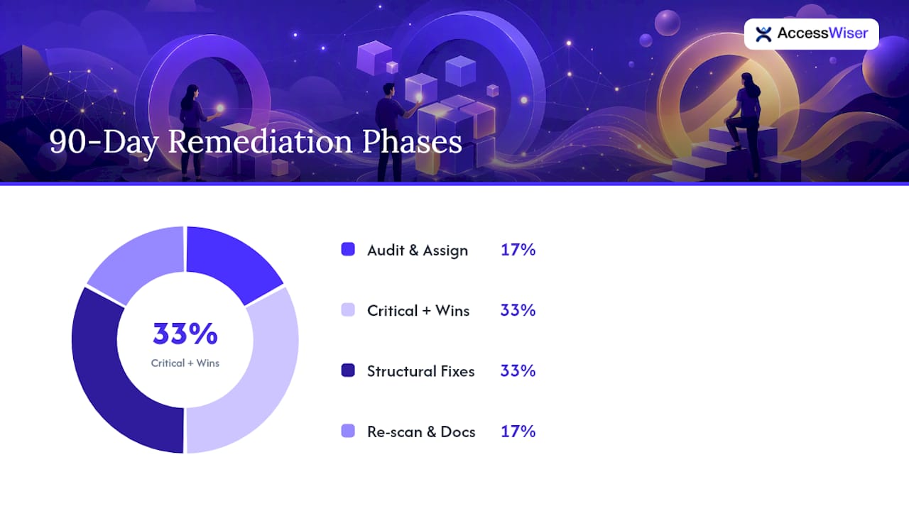 Four-phase 90-day WCAG remediation roadmap