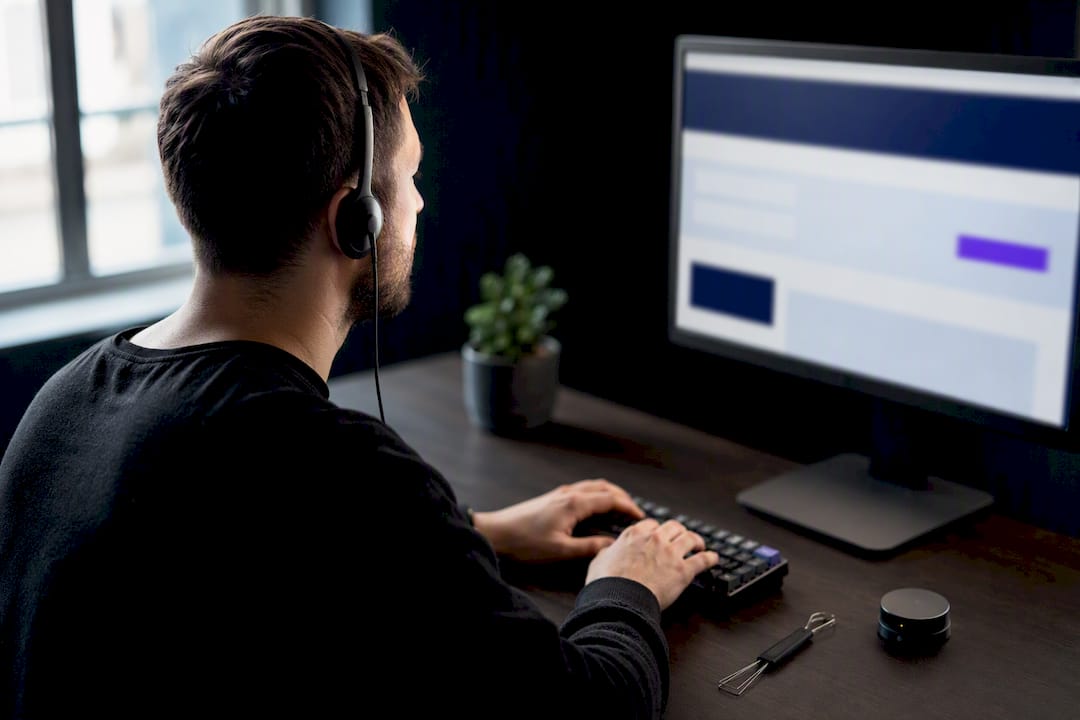 Developer testing website accessibility with keyboard