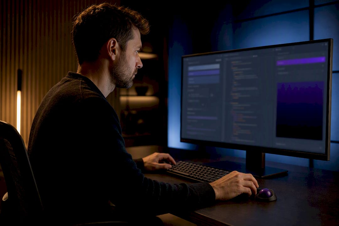 Developer reviewing website accessibility code