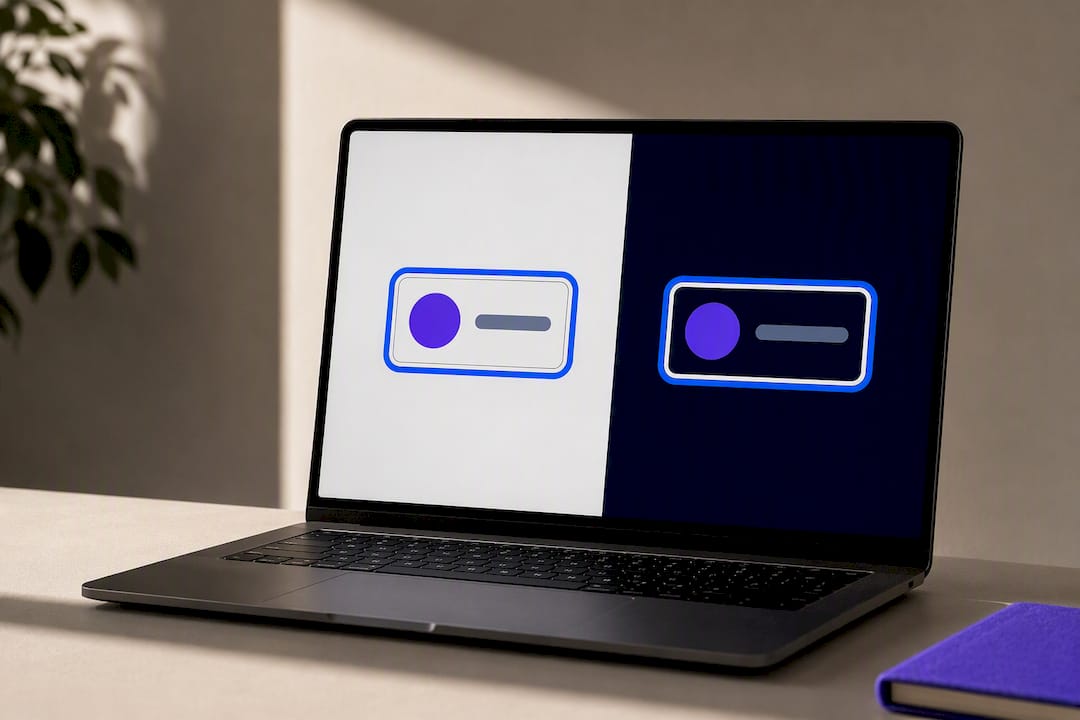Two-color focus indicator across light and dark backgrounds