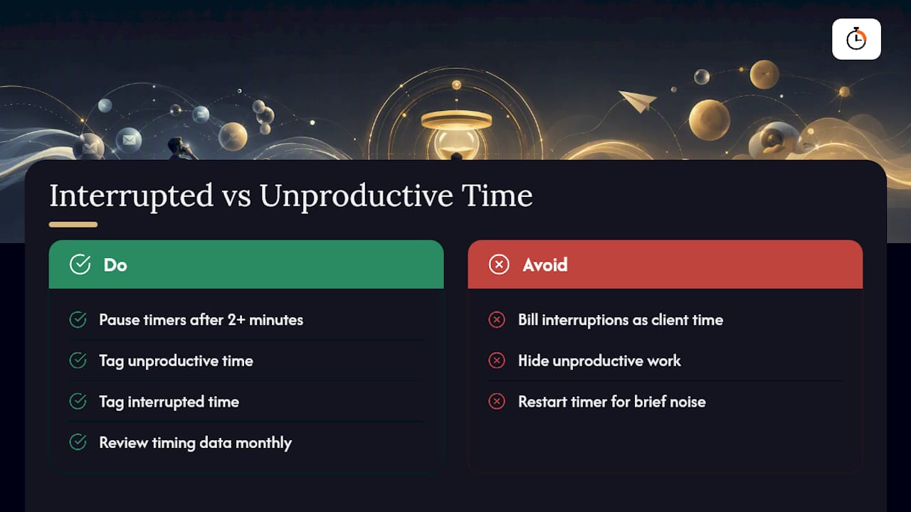 Dealing With Interrupted and Unproductive Time — overview diagram