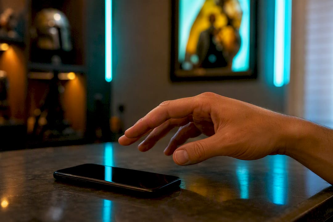 Hand poised to answer trivia question quickly