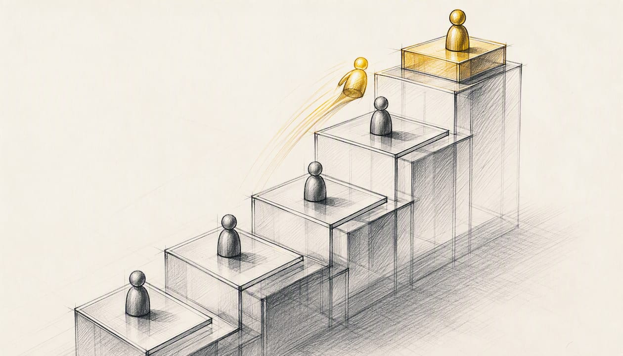 Illustration of a competitive ranking ladder