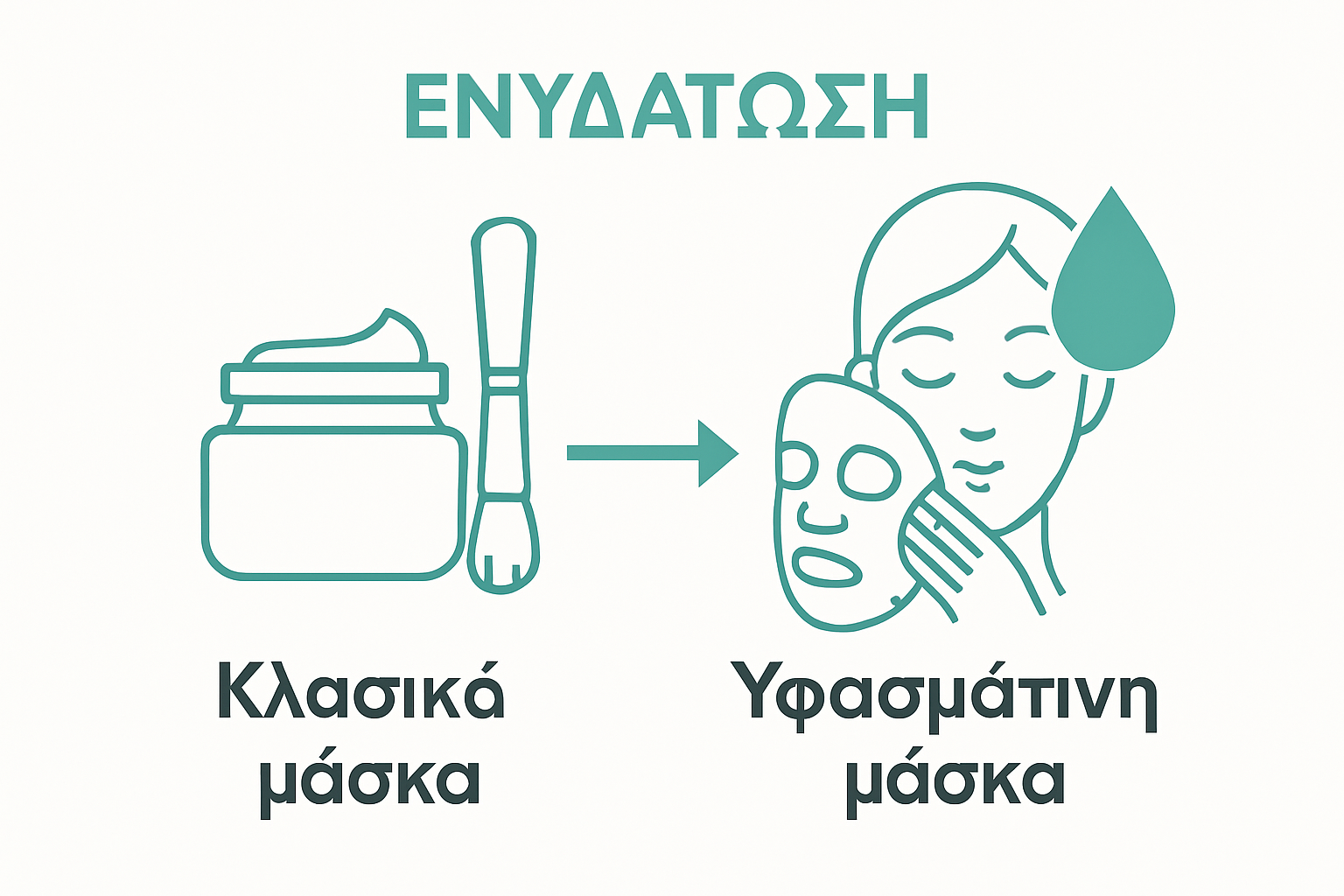 Comparison visual of classic facial mask vs sheet mask