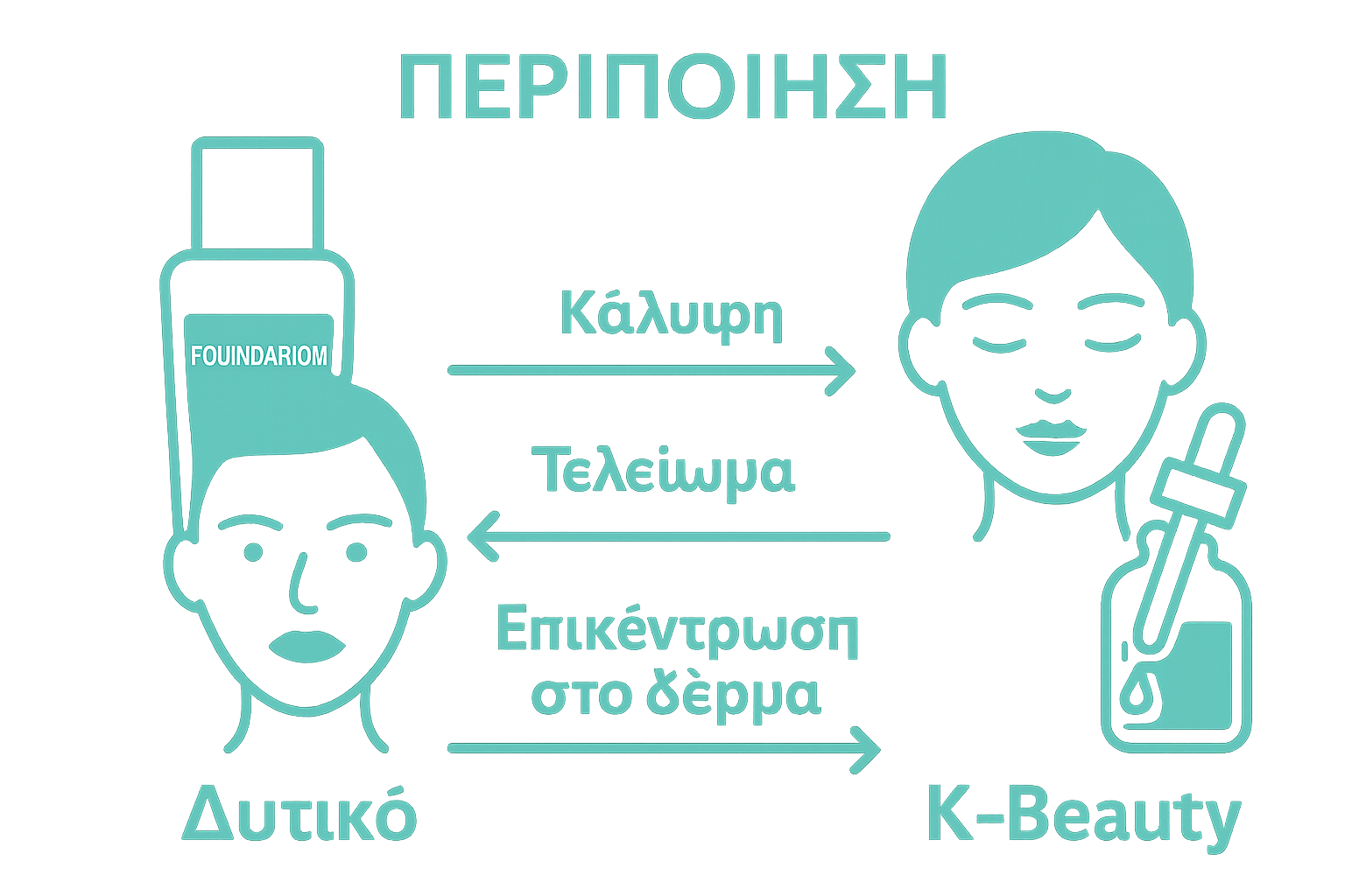 Τι είναι κορεάτικο μακιγιάζ; Κατανόηση του K-Beauty 3 Simple comparison of Western vs. Korean makeup routine and look
