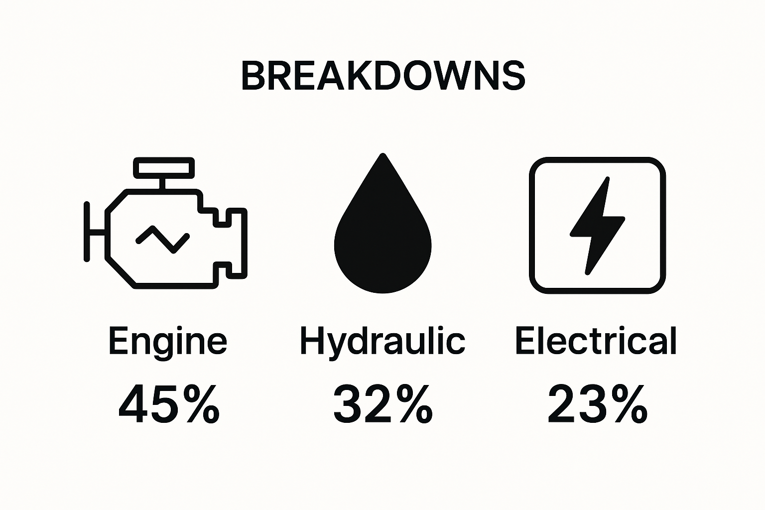 Simple visual comparing tractor system breakdown rates