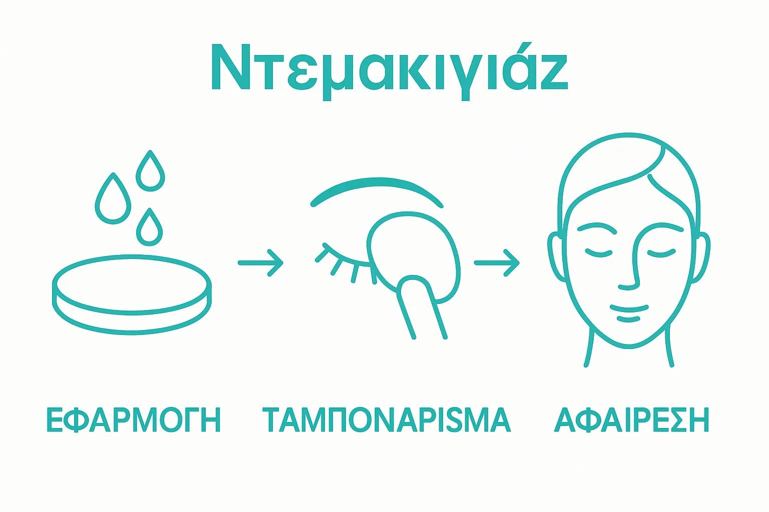 Visual summary of three essential makeup removal steps for beginners.