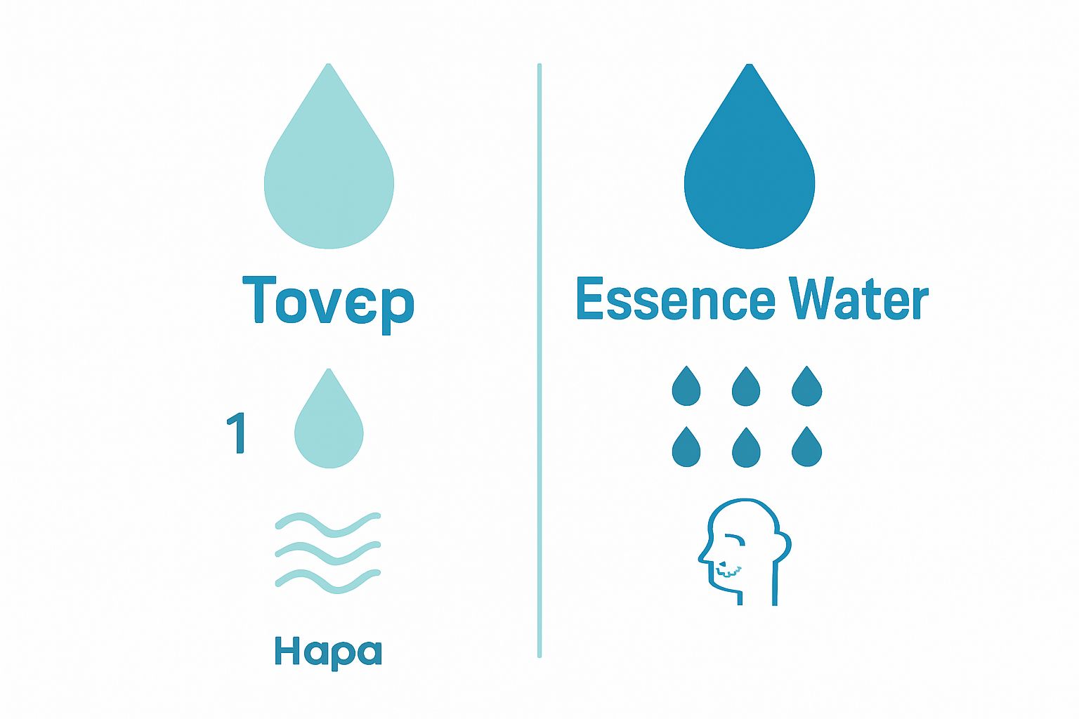 Infographic comparing hydration and effectiveness of toner versus essence water.