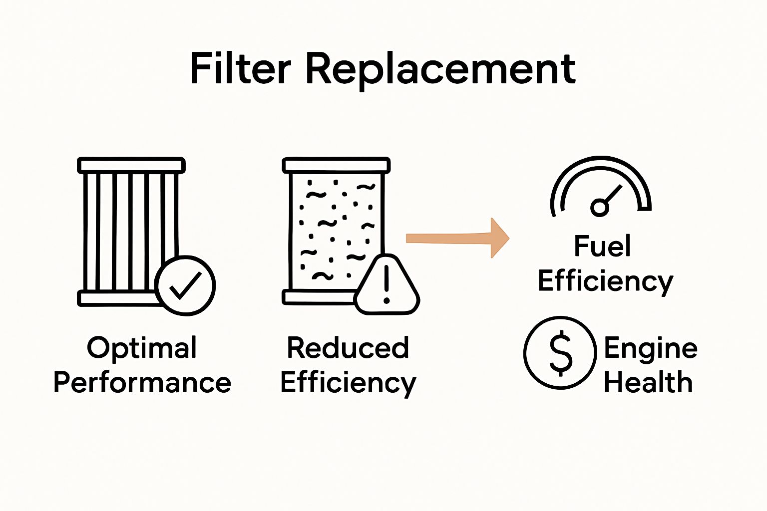 Comparison of clean vs clogged tractor filters and their impact