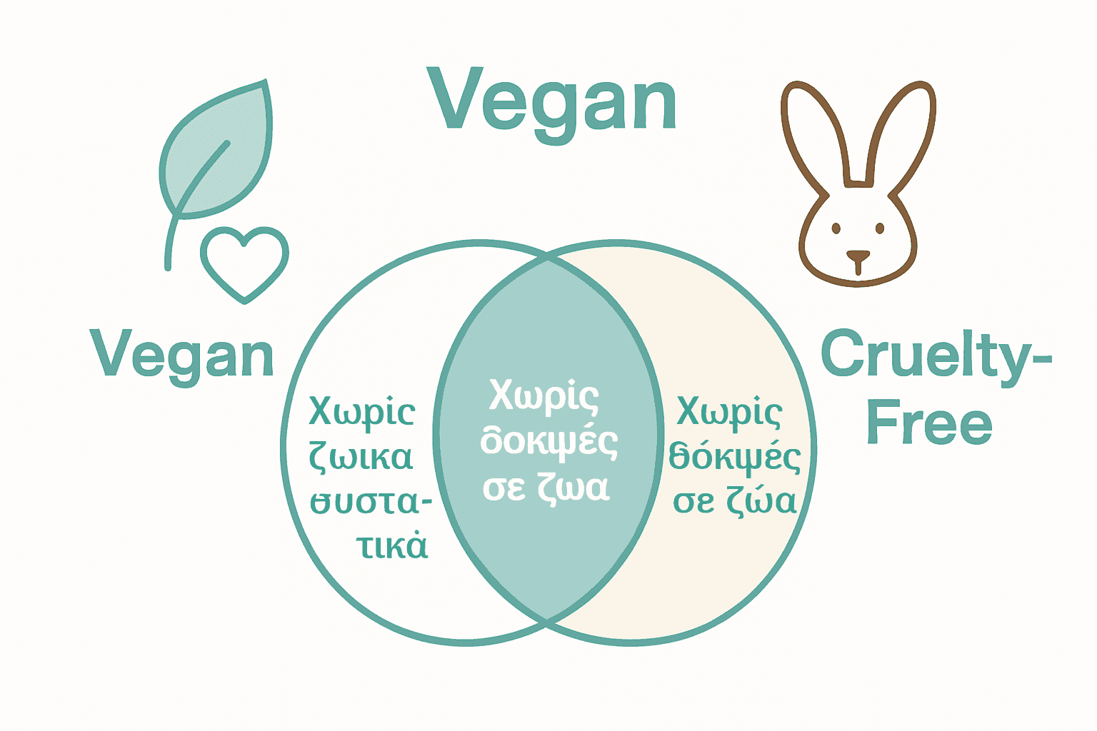 Σύγκριση vegan και cruelty-free skincare προϊόντων