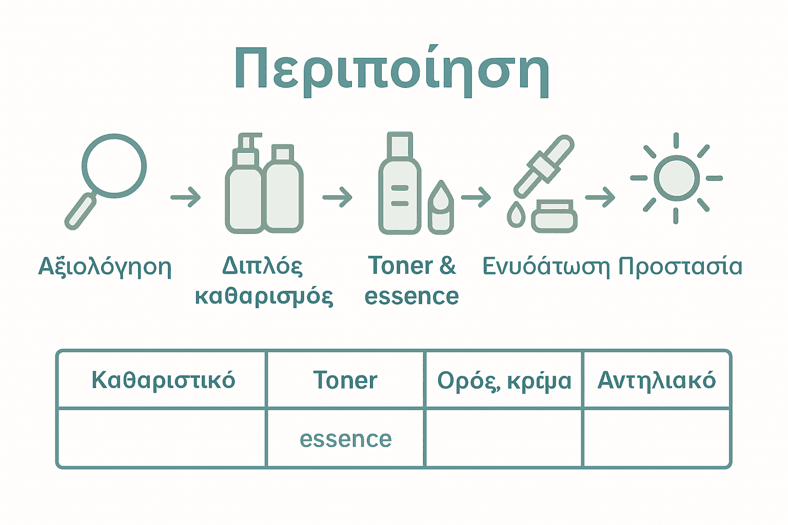 Infographic visualizing 5-step K-Beauty skincare routine