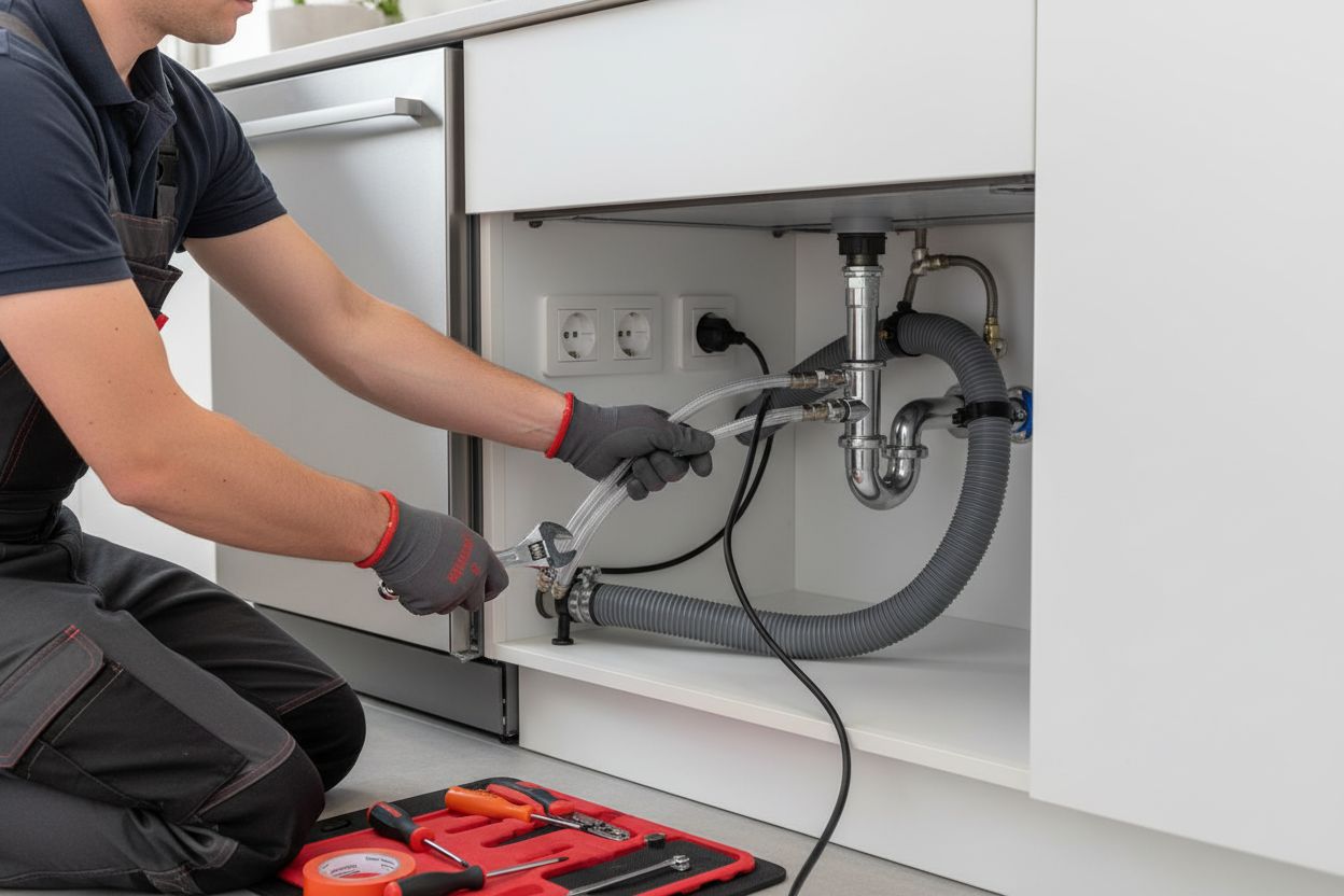 υδραυλικές συνδέσεις πλυντηρίου πιάτων