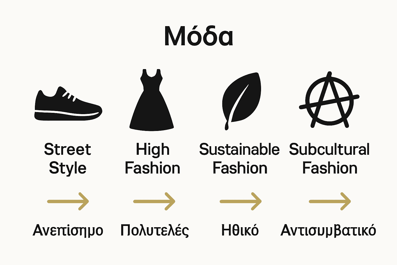 Σύγκριση Βασικών Ειδών Fashion Culture Με Εικονίδια