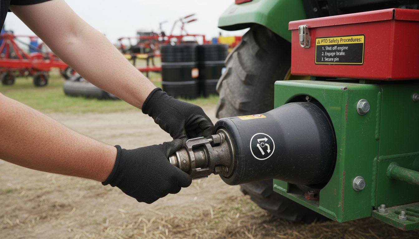 tractor PTO shaft closeup