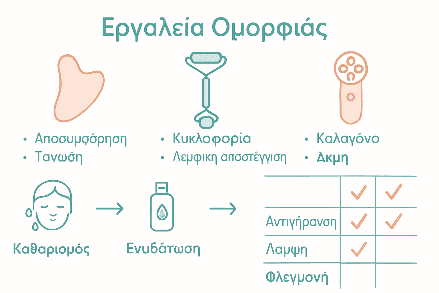Infographic comparing main beauty tools and their uses