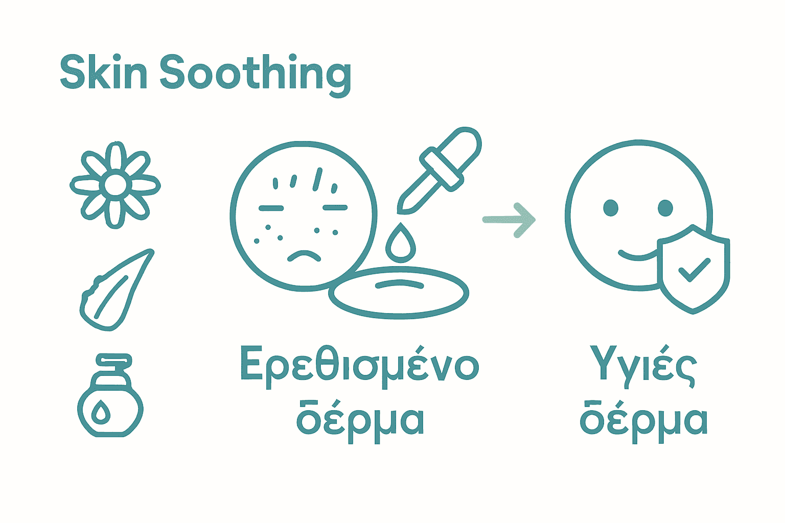 Διαδικασία skin soothing από ερεθισμένο μέχρι υγιές δέρμα
