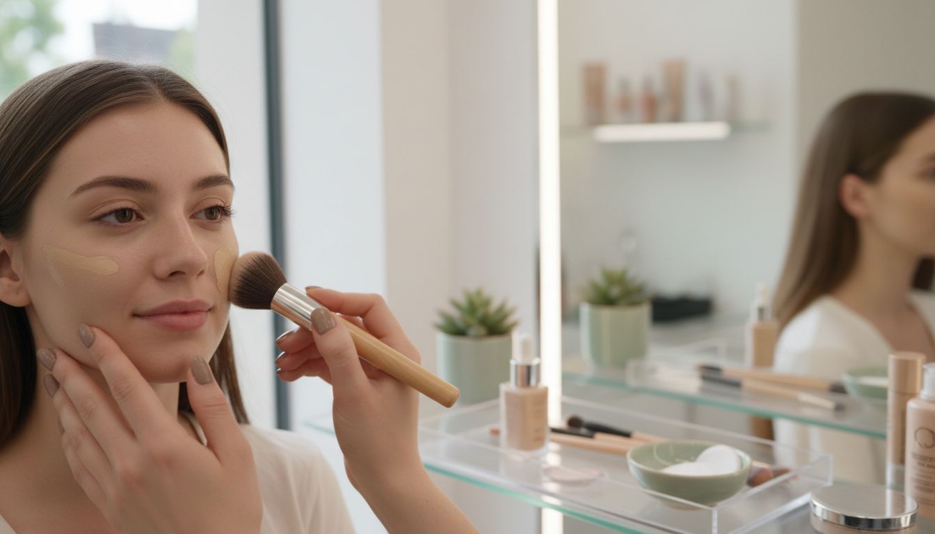 foundation makeup brush technique