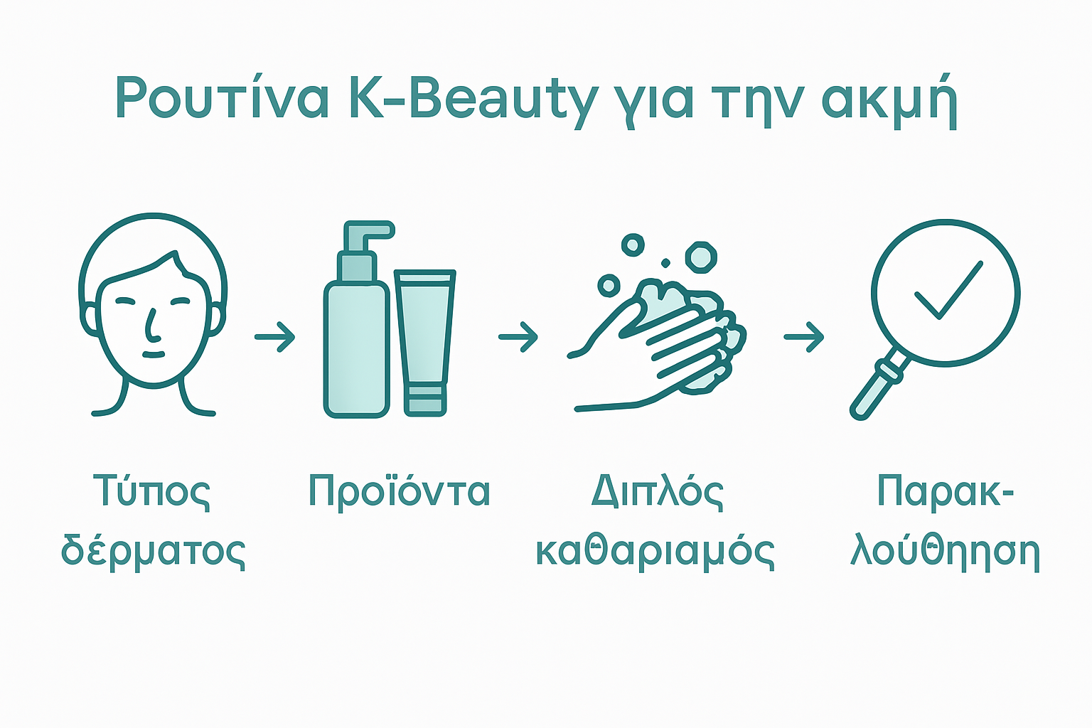Five-step K-Beauty acne care process infographic