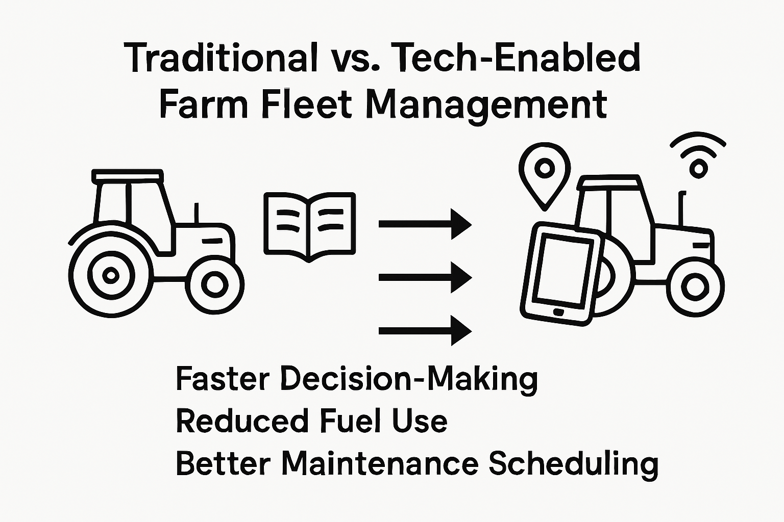 Comparison infographic of traditional versus modern fleet management