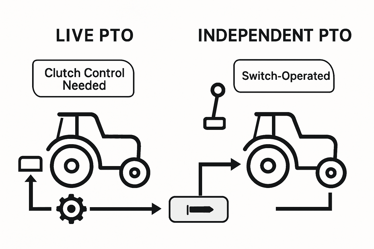 Comparing Live vs. Independent PTO systems