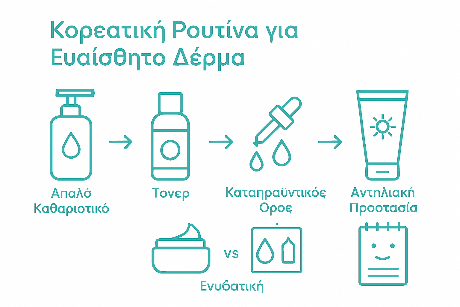 Κατάλληλη ρουτίνα για ευαίσθητο δέρμα με K-Beauty λύσεις 3 Εικονογραφημένος οδηγός για τη σωστή φροντίδα της ευαίσθητης επιδερμίδας: βήμα-βήμα η καθημερινή ρουτίνα