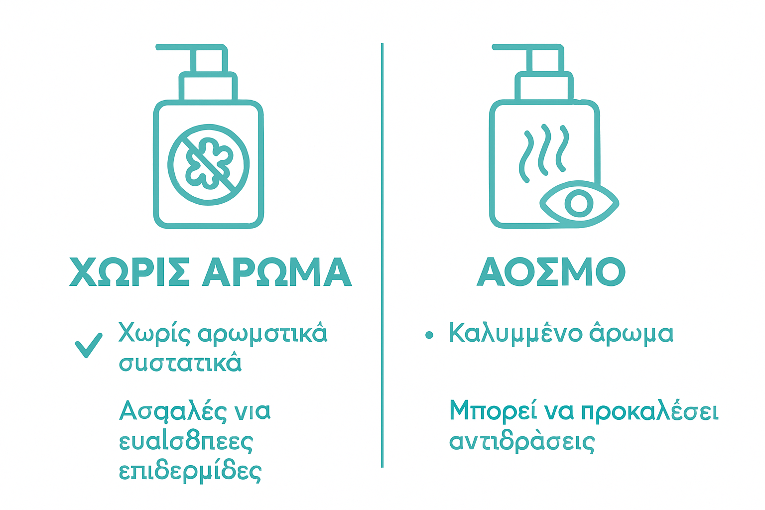 Γιατί Fragrance‑Free Skincare: Γιατί Αξίζει Να Το Επιλέξεις 2 Γραφικό: Ποια είναι η διαφορά ανάμεσα στα προϊόντα χωρίς άρωμα και σε αυτά που δεν έχουν προσθήκη αρώματος;