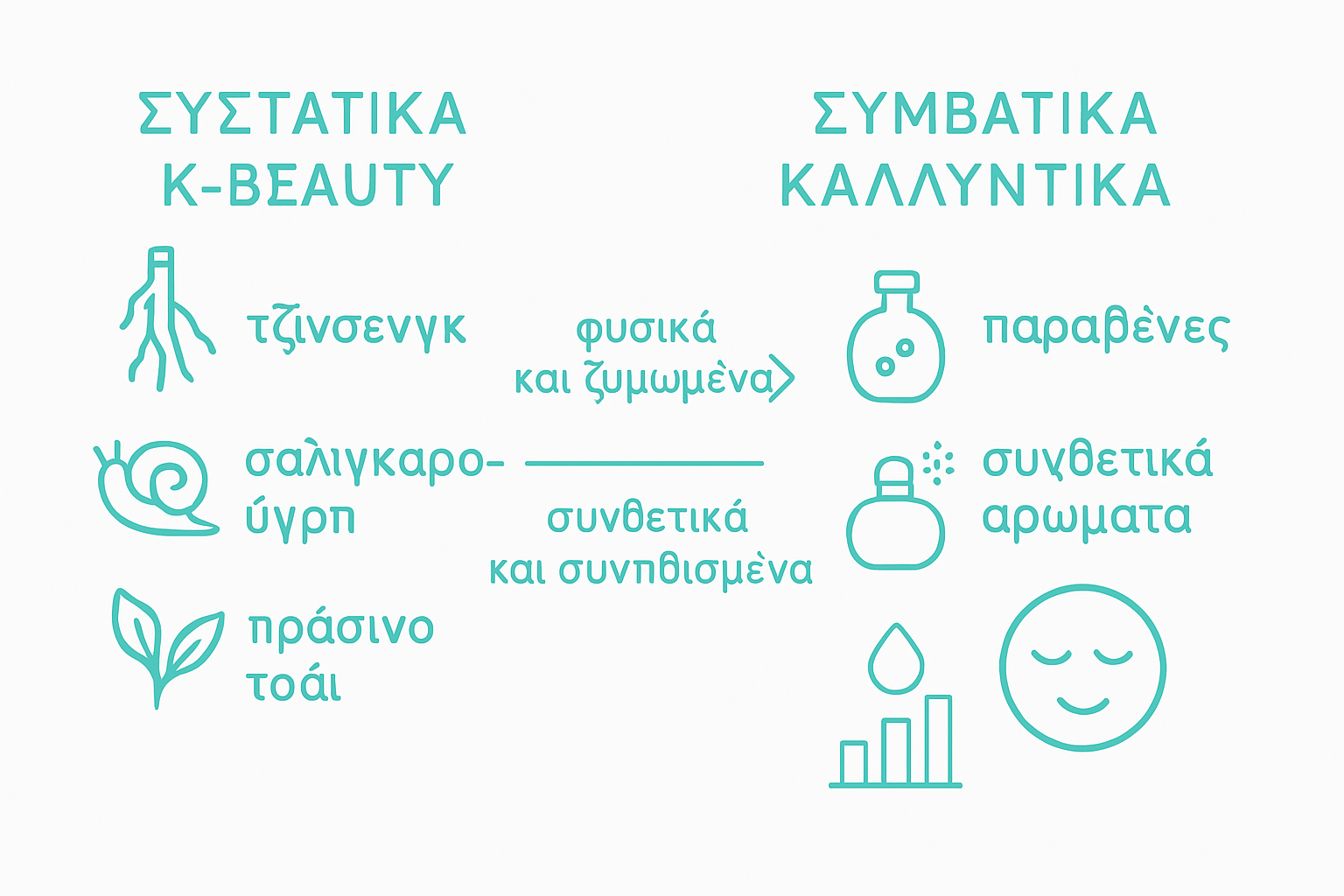 Ενημερωτικό γράφημα: Αναλυτική σύγκριση μεταξύ καλλυντικών K-Beauty και παραδοσιακών προϊόντων ομορφιάς