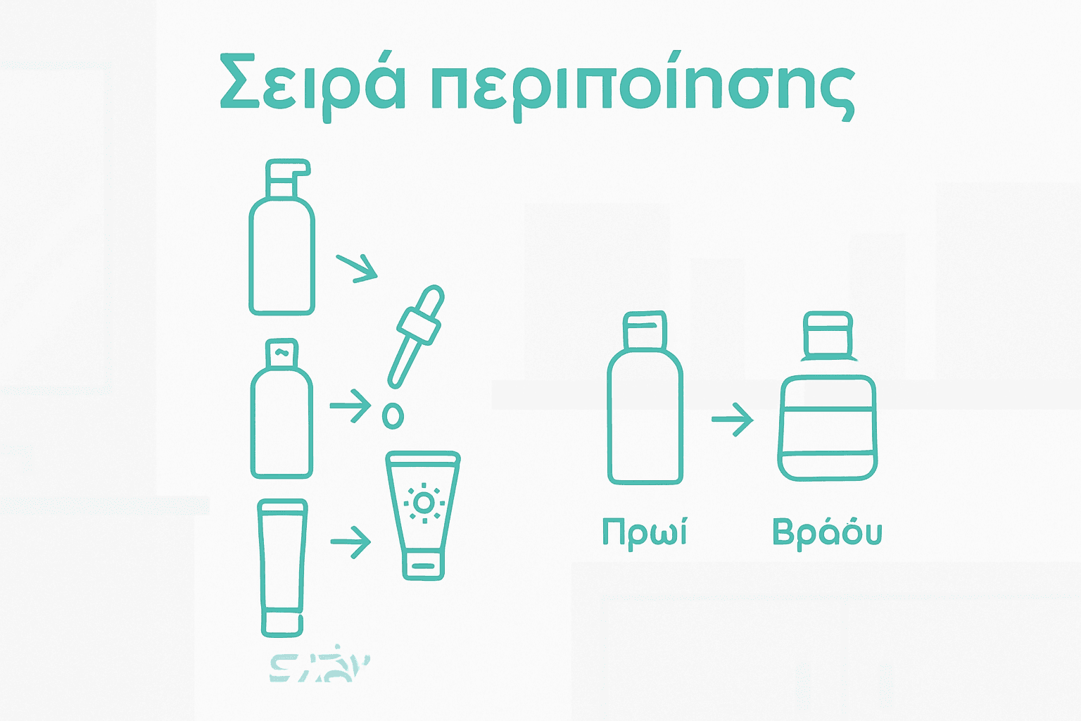 Οδηγός με εικόνες για τη σωστή σειρά εφαρμογής των προϊόντων περιποίησης προσώπου