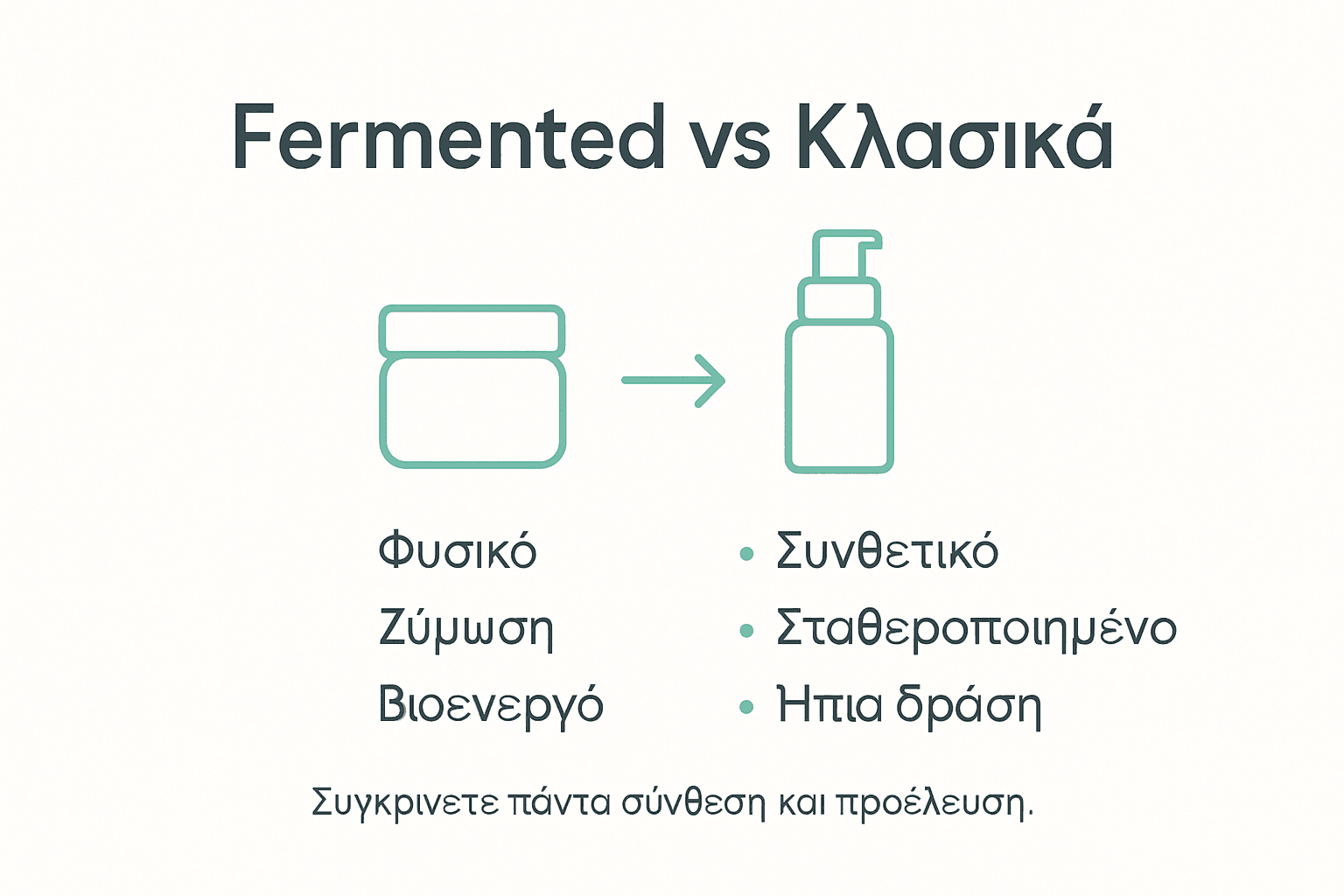 Fermented Skincare: Τα Οφέλη στη Ρουτίνα Ομορφιάς 3 Εικονογραφημένος οδηγός: Τι διαφορά έχουν τα προϊόντα περιποίησης με ζυμωμένα συστατικά σε σχέση με τα παραδοσιακά;