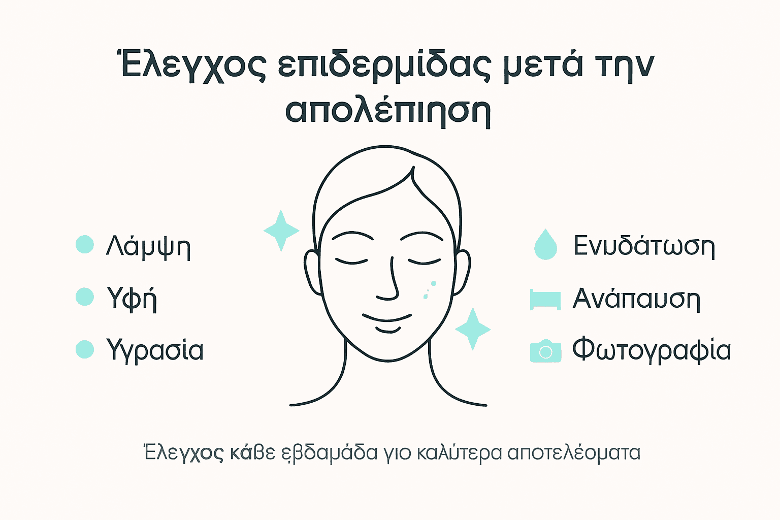 Εικονογραφημένος οδηγός με βασικά σημεία που πρέπει να προσέξουμε στην επιδερμίδα μετά την απολέπιση