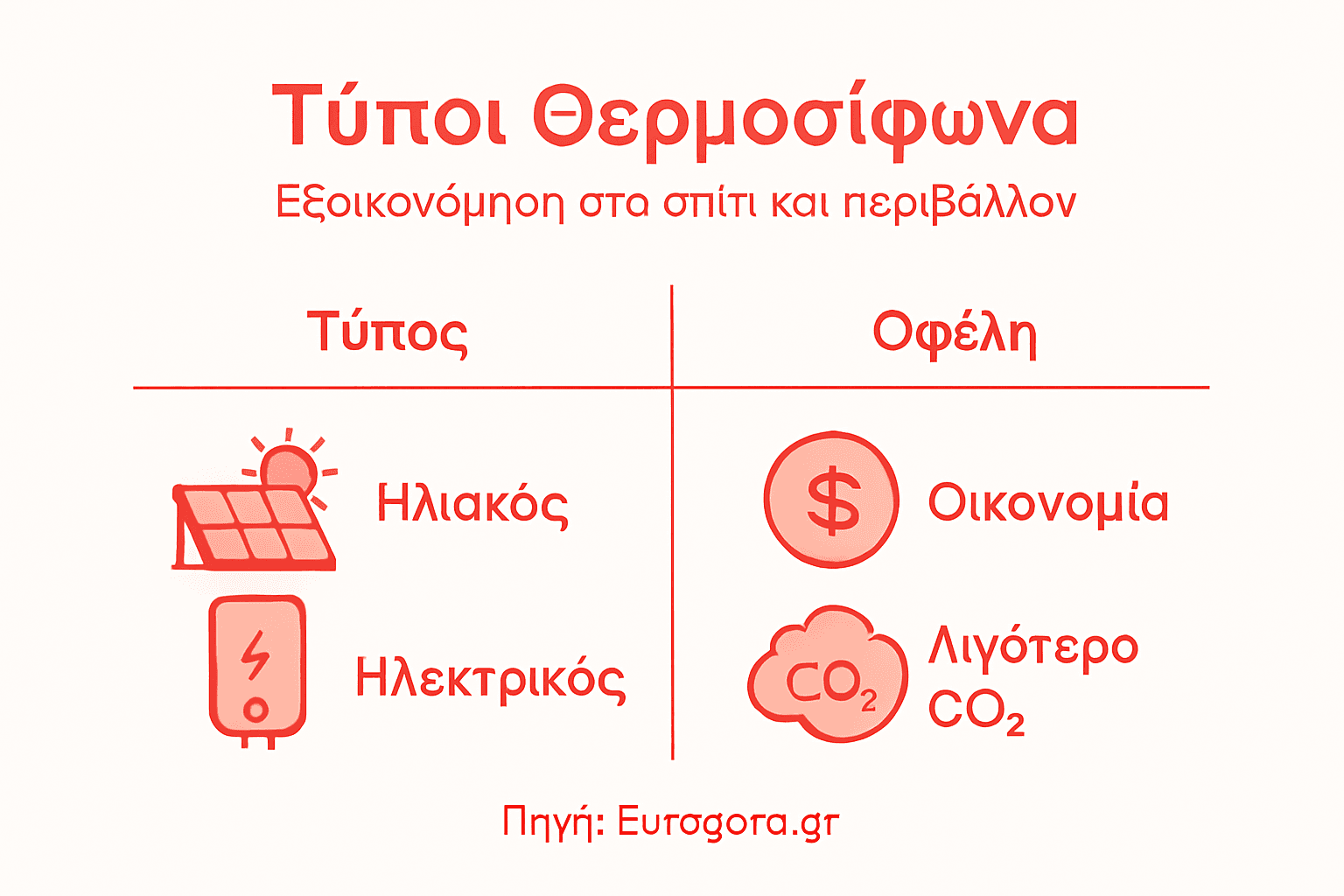 Εικονογραφημένος οδηγός με τύπους θερμαντικών σωμάτων που εξοικονομούν ενέργεια