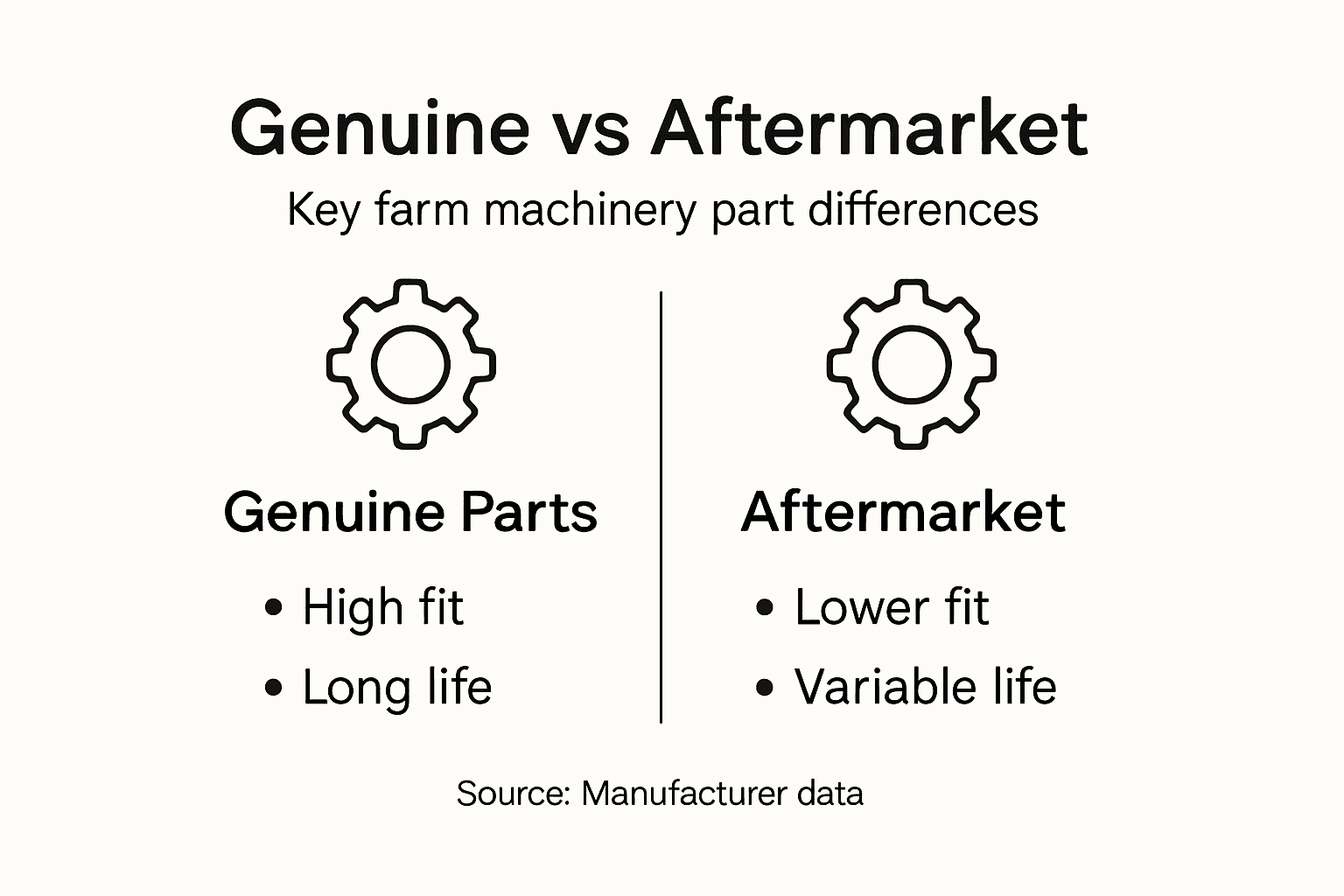 Infographic comparing genuine and aftermarket parts