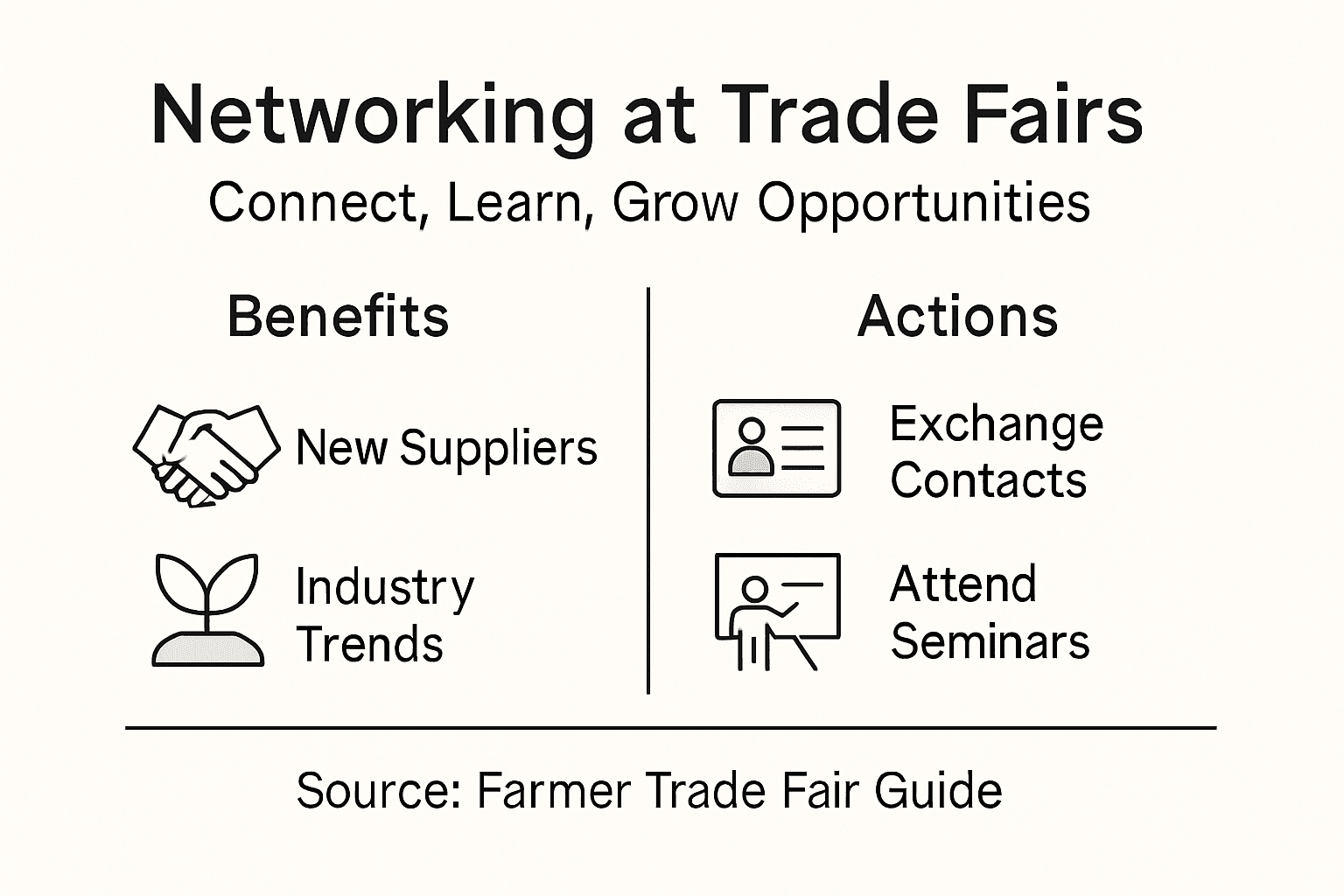 Infographic showing networking benefits of trade fairs