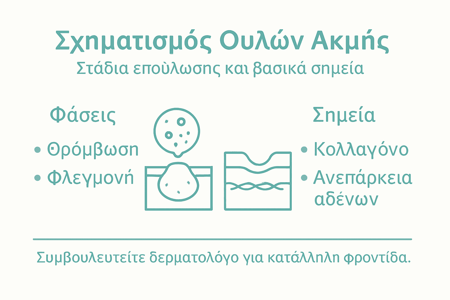 Τι Είναι Acne Scars – Επιπτώσεις Και Κύριες Λύσεις 3 Ενημερωτικό γράφημα: Τα στάδια σχηματισμού ουλών από ακμή