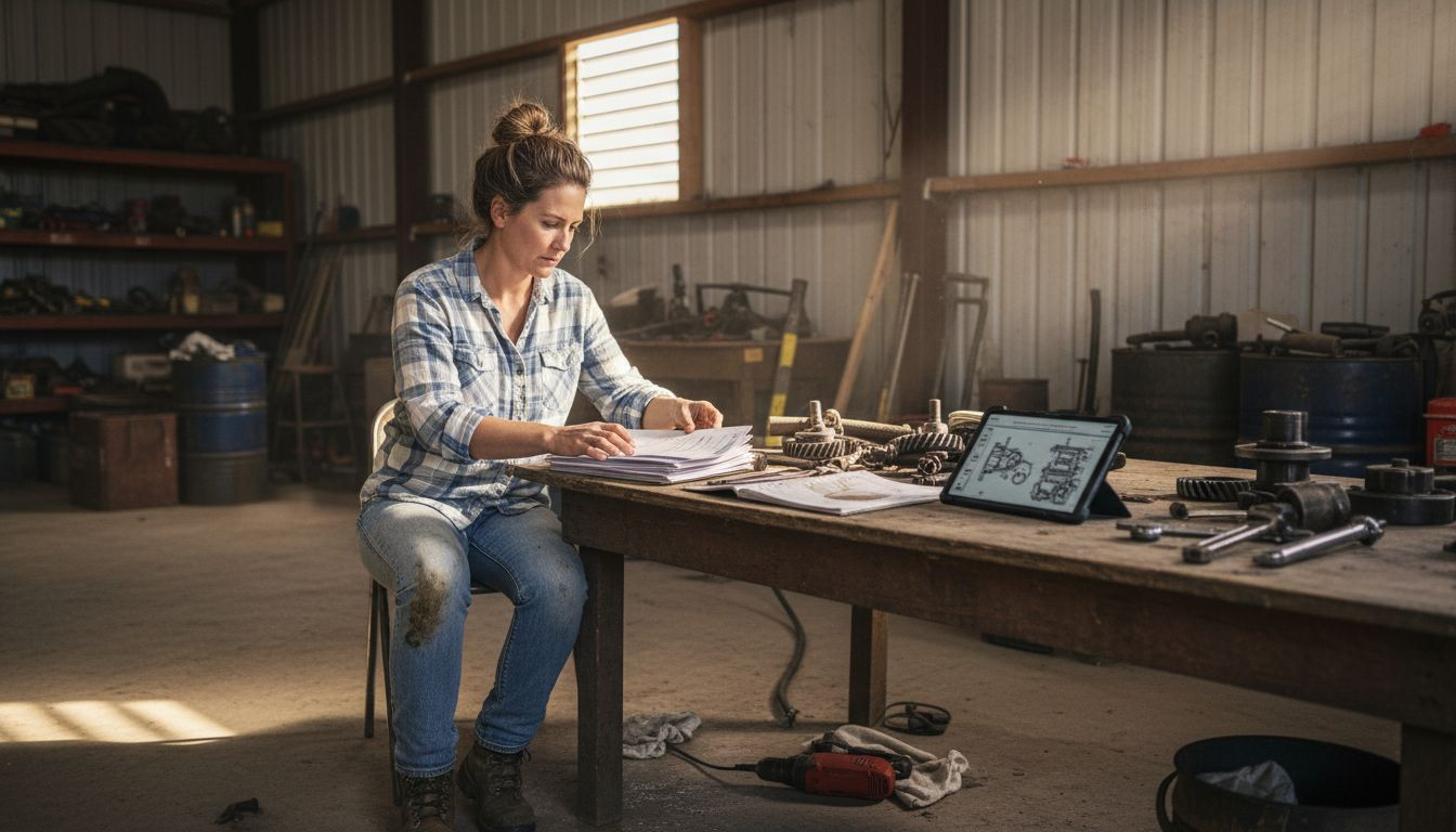 Manager sorting agriculture certification paperwork