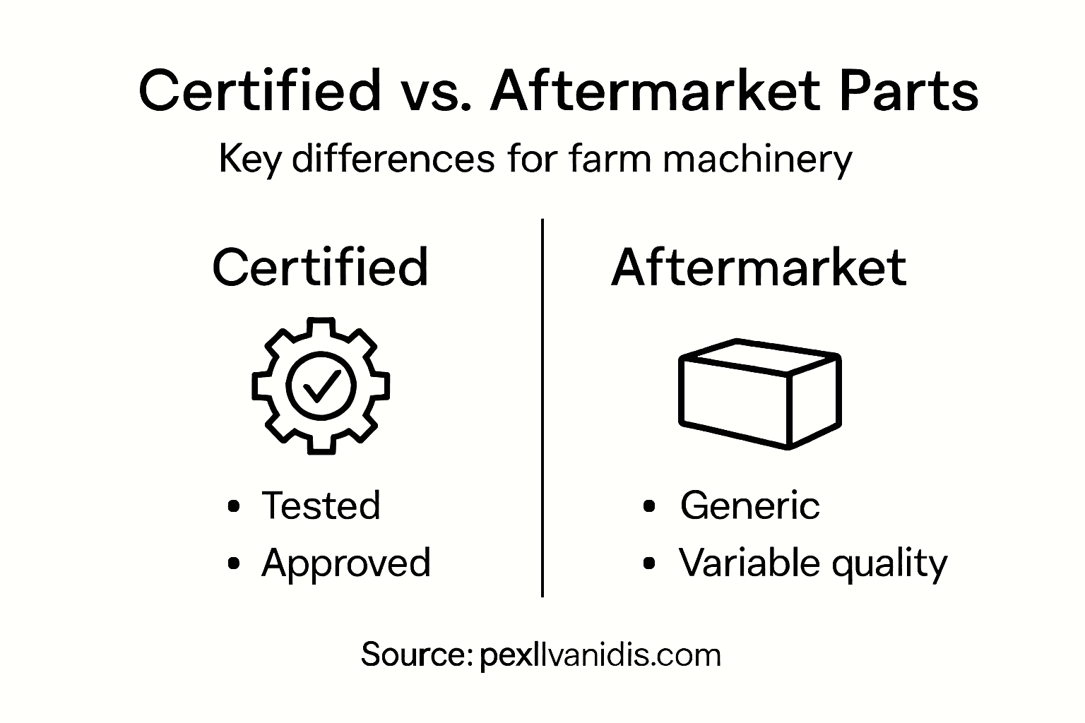Infographic comparing certified and aftermarket parts