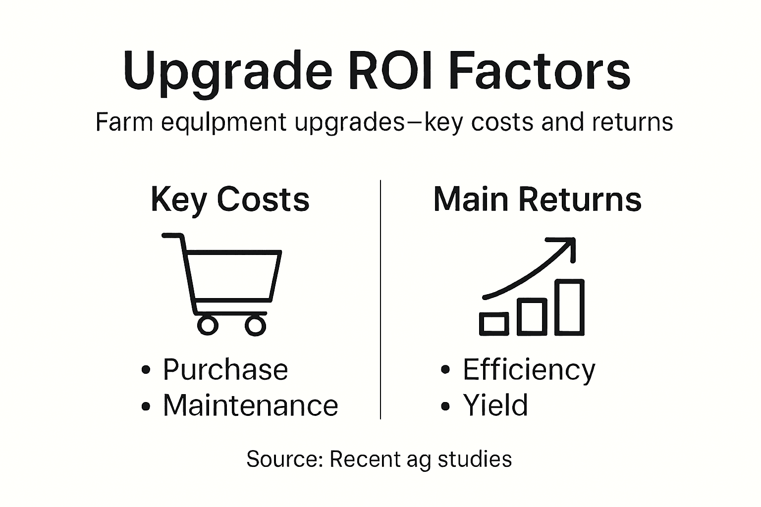 Infographic shows equipment upgrade cost and return factors