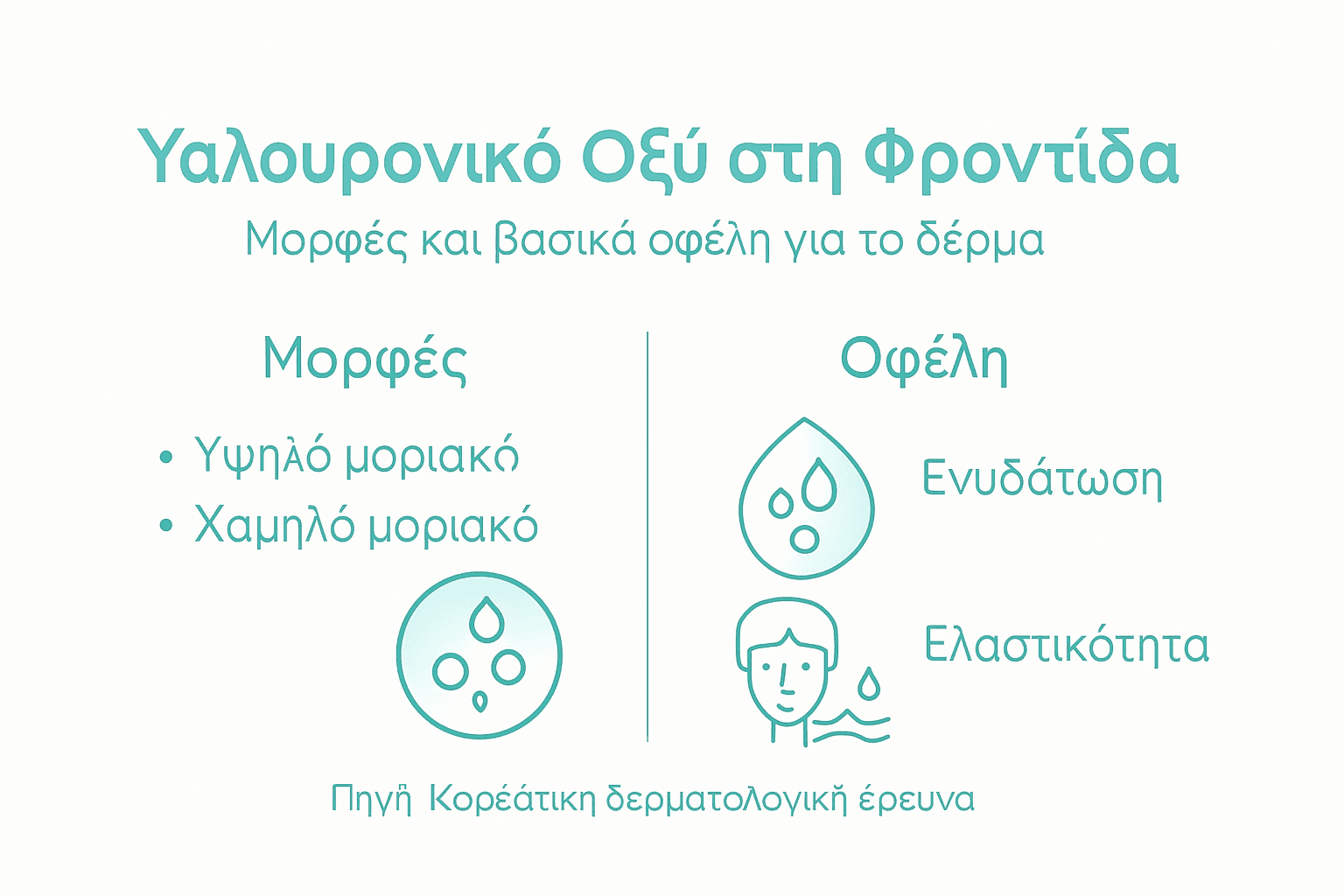 Ρόλος Υαλουρονικού Οξέος: Η Ενυδάτωση στην K-Beauty 4 Εικονογραφημένος οδηγός: Ποιες είναι οι μορφές του υαλουρονικού οξέος και τι οφέλη προσφέρει