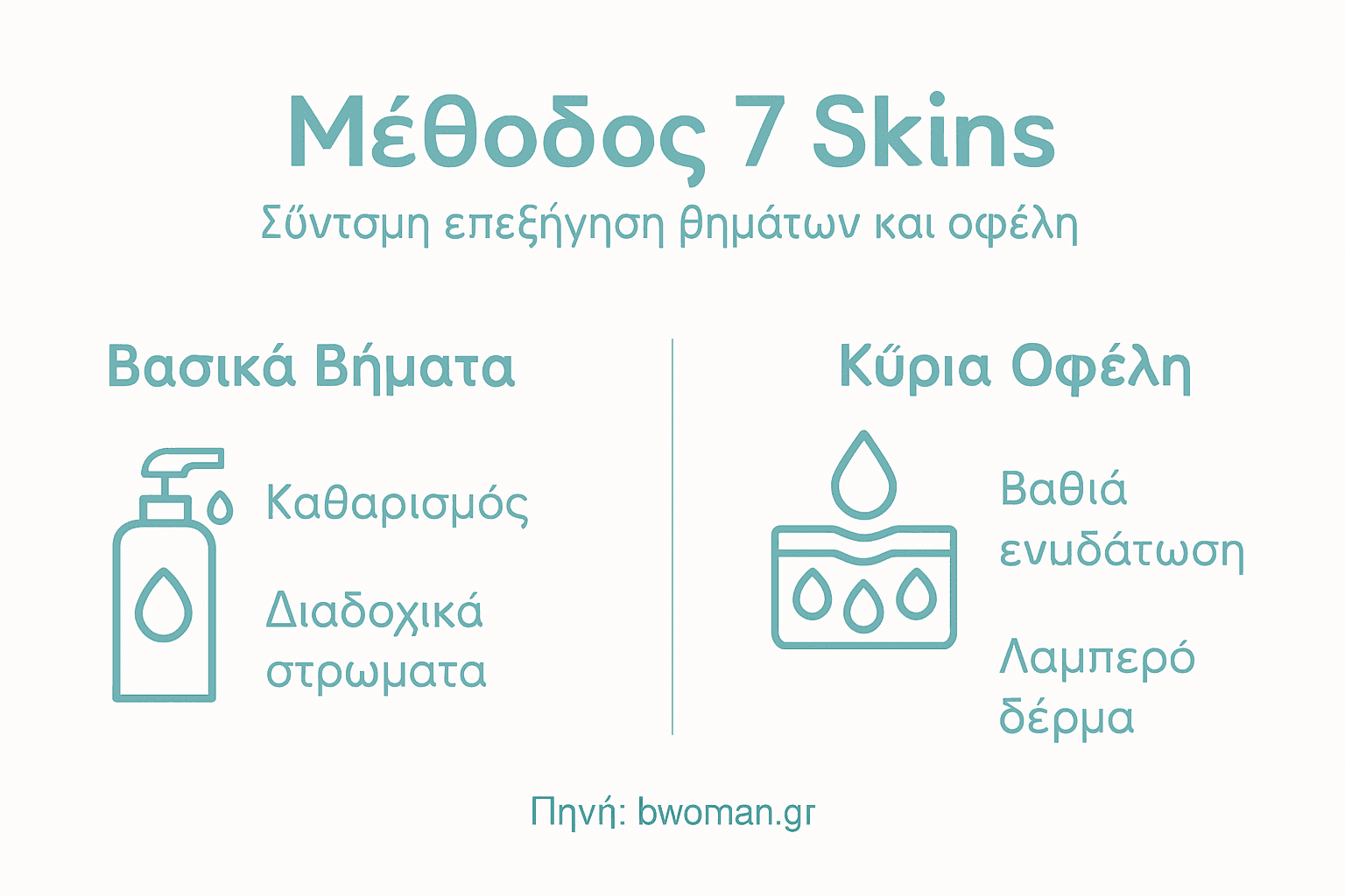 Διαδραστικό infographic: Τα οφέλη και τα βήματα της μεθόδου '7 skins' για ενυδατωμένη και λαμπερή επιδερμίδα