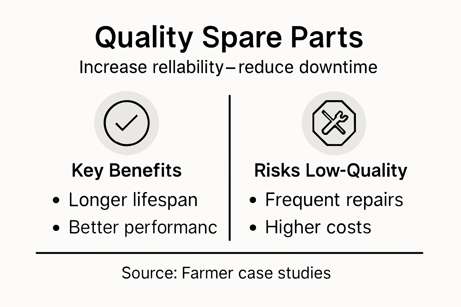 Infographic on quality spare parts benefits