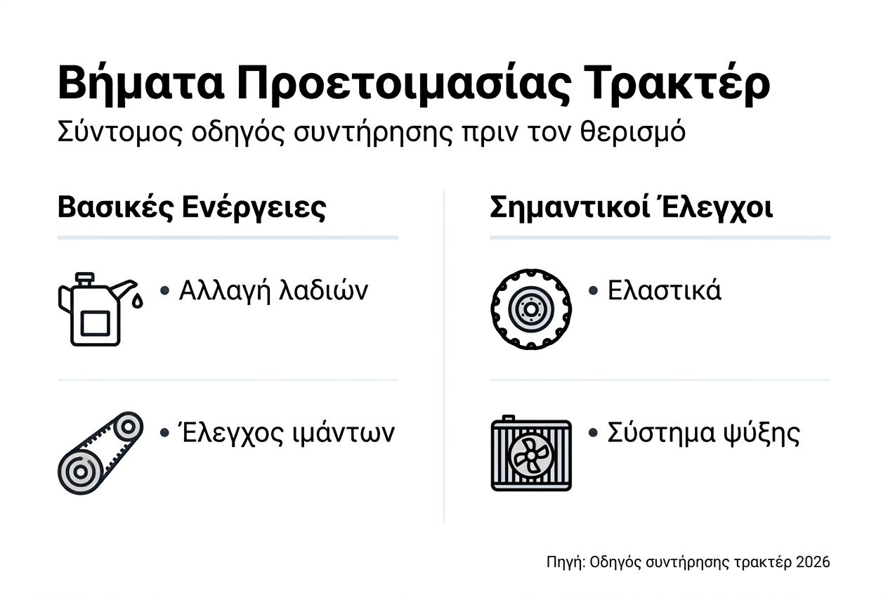 Εικονογραφημένος οδηγός με τα βασικά σημεία για σωστή φροντίδα και συντήρηση του τρακτέρ σου