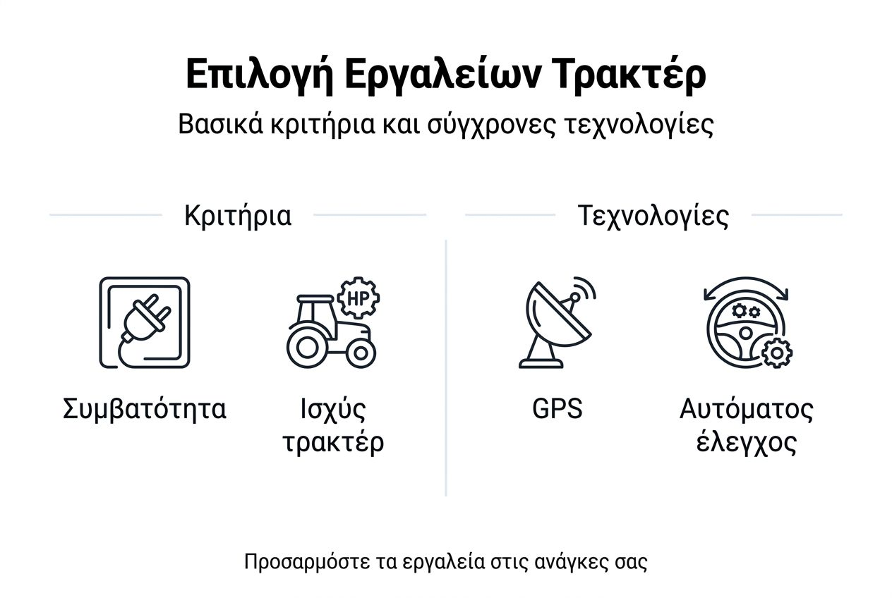 Εικονογραφημένο οδηγός για την επιλογή εργαλείων και σύγχρονων τεχνολογιών για τρακτέρ