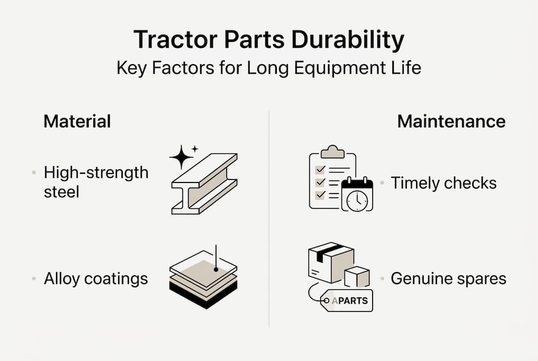 Infographic on key tractor durability factors
