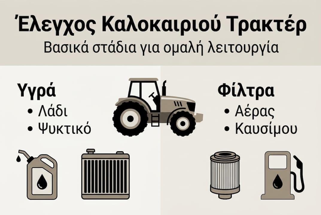 Εικονογραφημένος οδηγός: Βασικά βήματα για την καλοκαιρινή προετοιμασία του τρακτέρ
