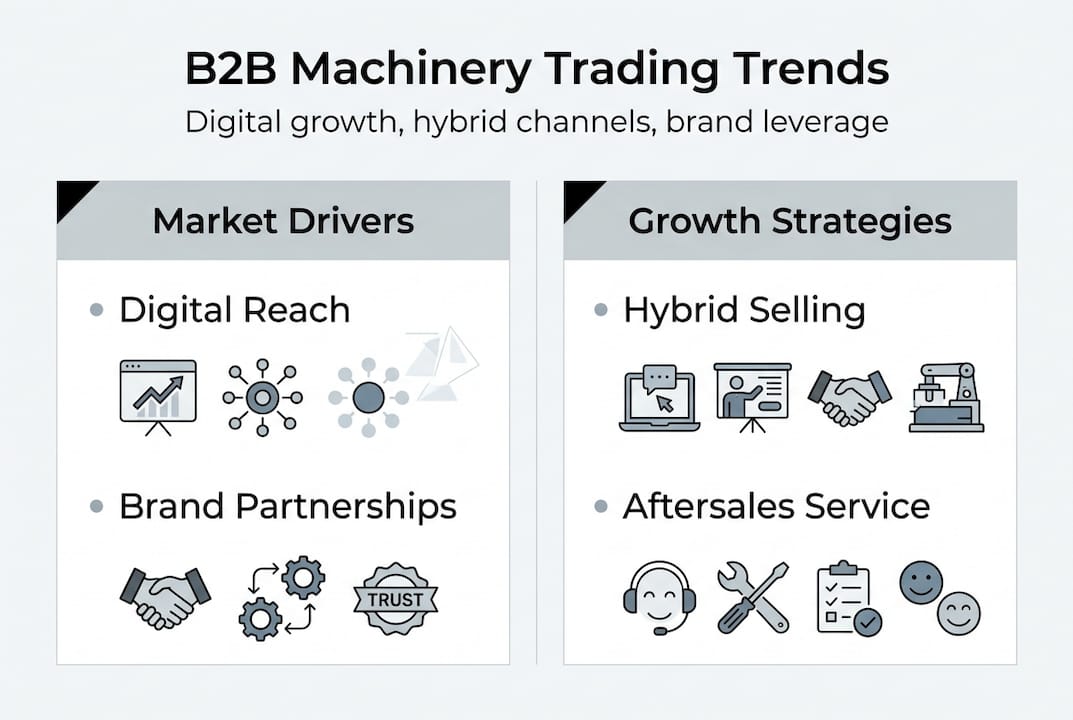 Infographic showing B2B machinery trading trends