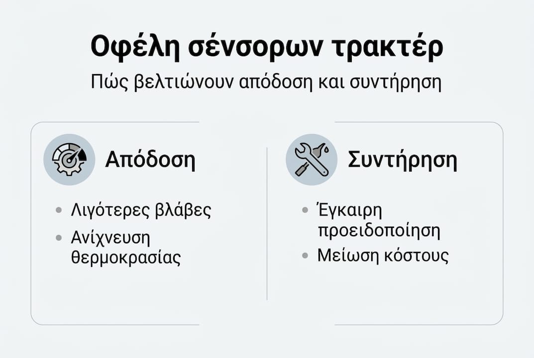 Γραφική απεικόνιση: Τα οφέλη των αισθητήρων στα τρακτέρ
