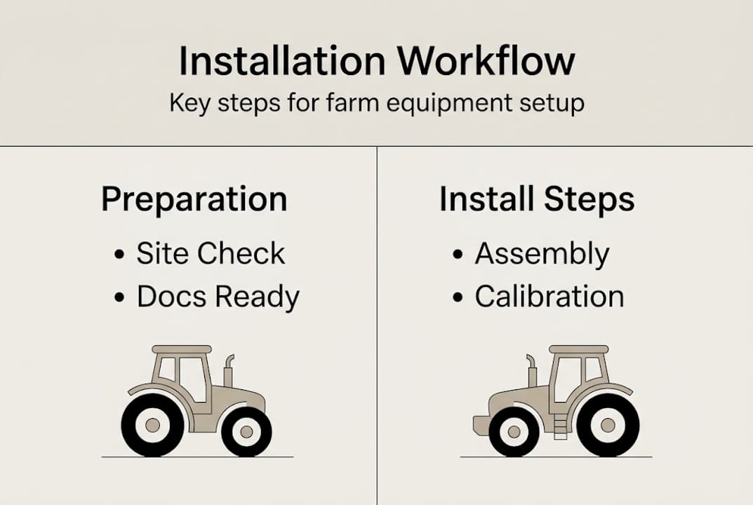 Infographic showing installation workflow steps